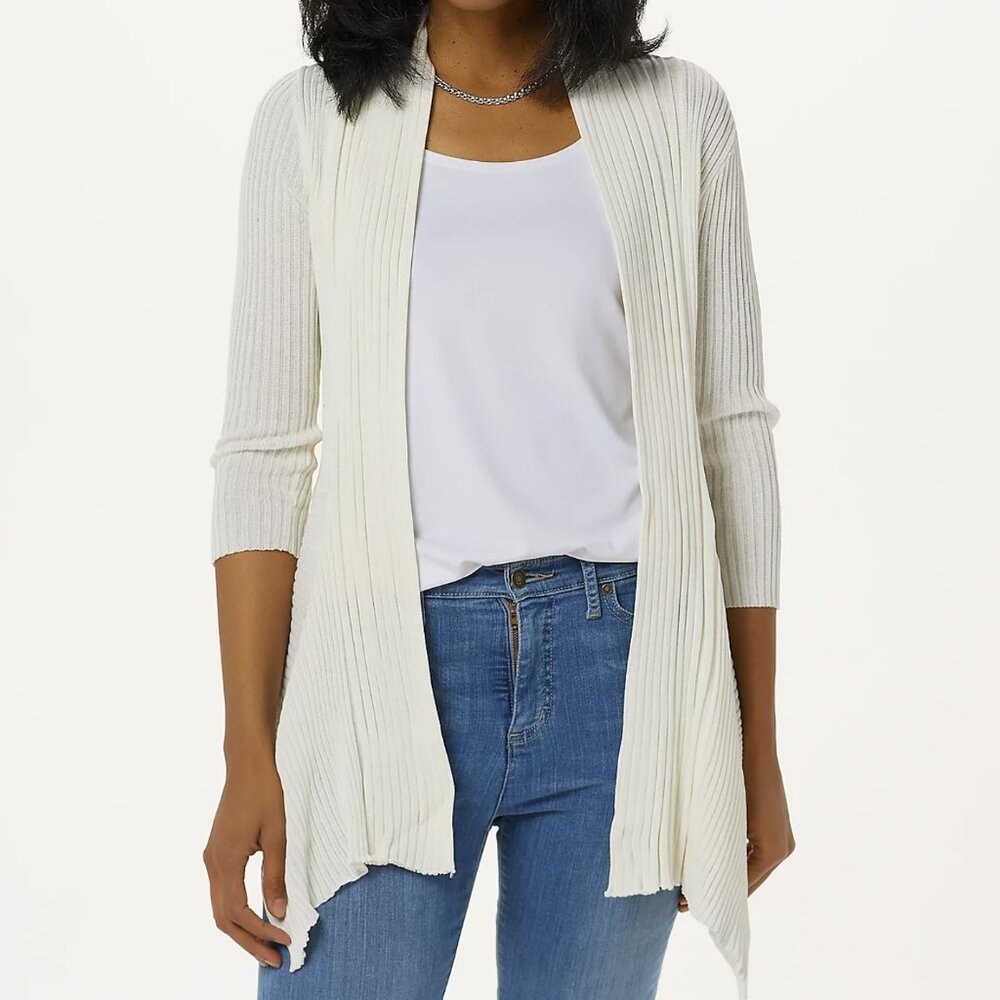 Truth + Style Rib Knit Open Front Cardigan. 14323